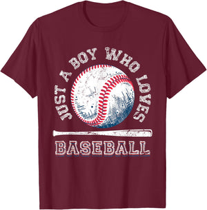 American Sport Fan Baseball Lover Boys Batter Baseball T-Shirt - T-Shirt | Maroon