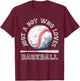 American Sport Fan Baseball Lover Boys Batter Baseball T-Shirt - T-Shirt | Maroon