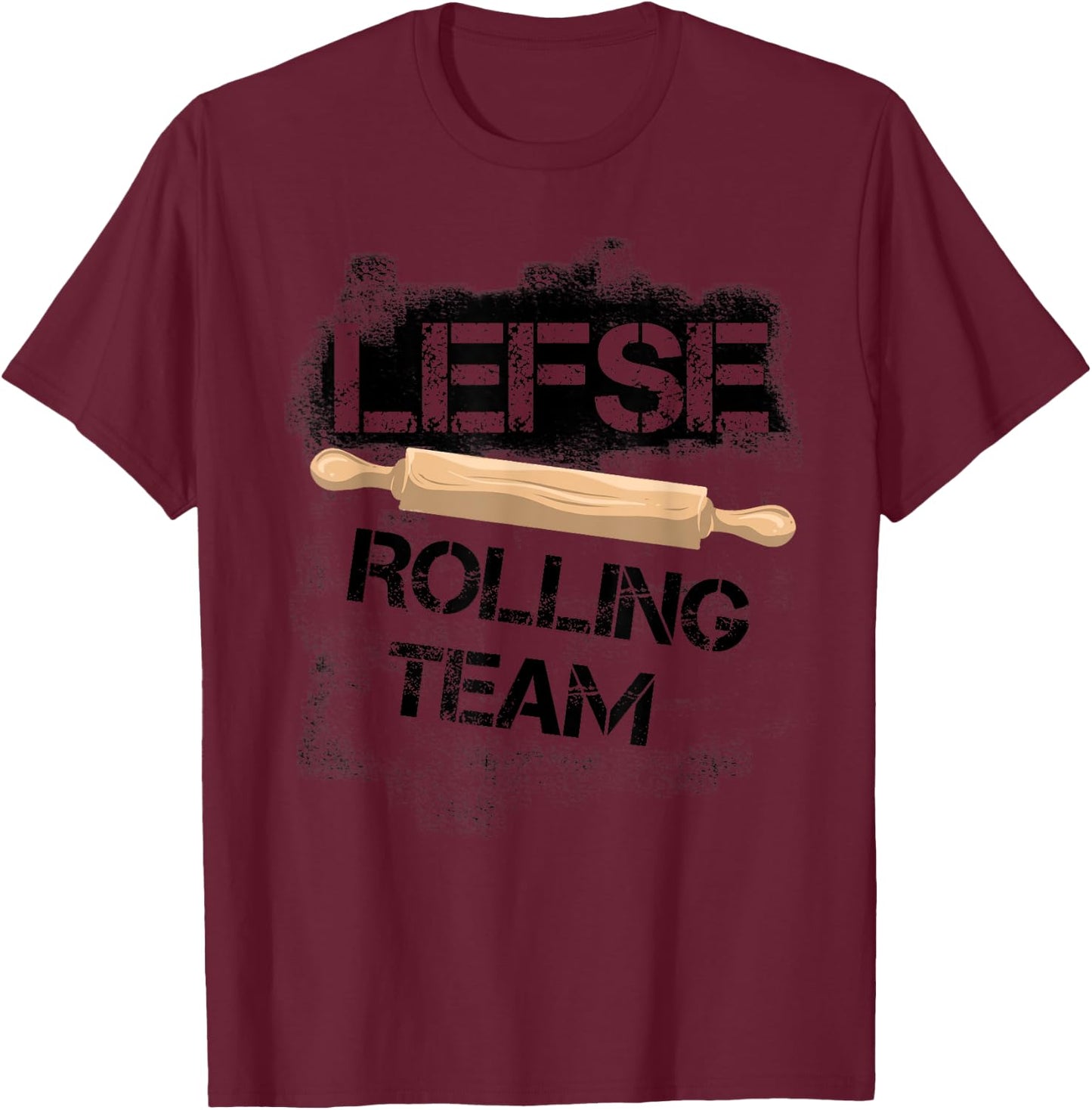 Funny Lefse Rolling Team | Cute Potato Pancakes Cooking Gift T-Shirt - T-Shirt | Maroon