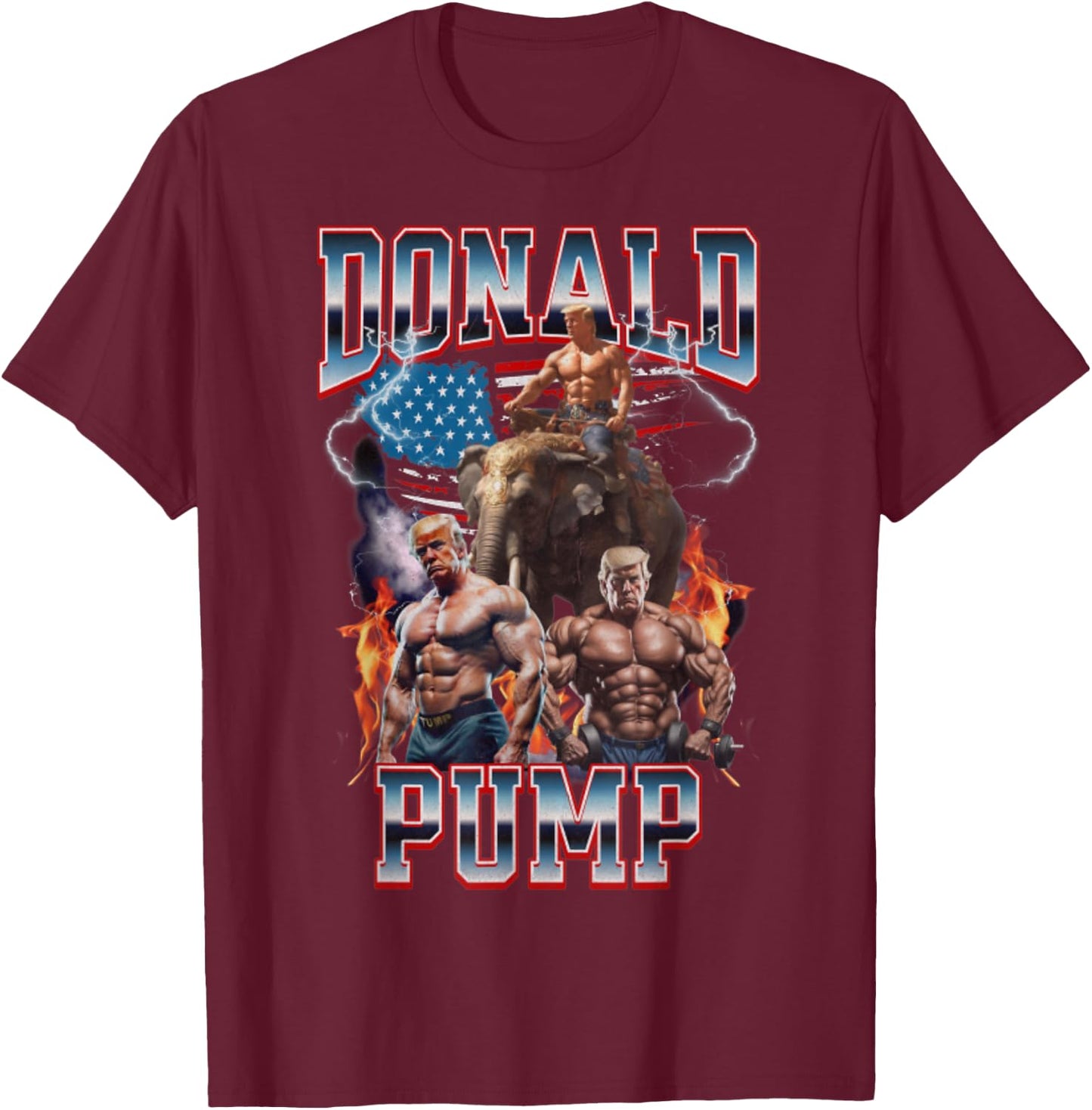 Donald Pump Trump Gym Pump Cover T-Shirt - T-Shirt | Maroon