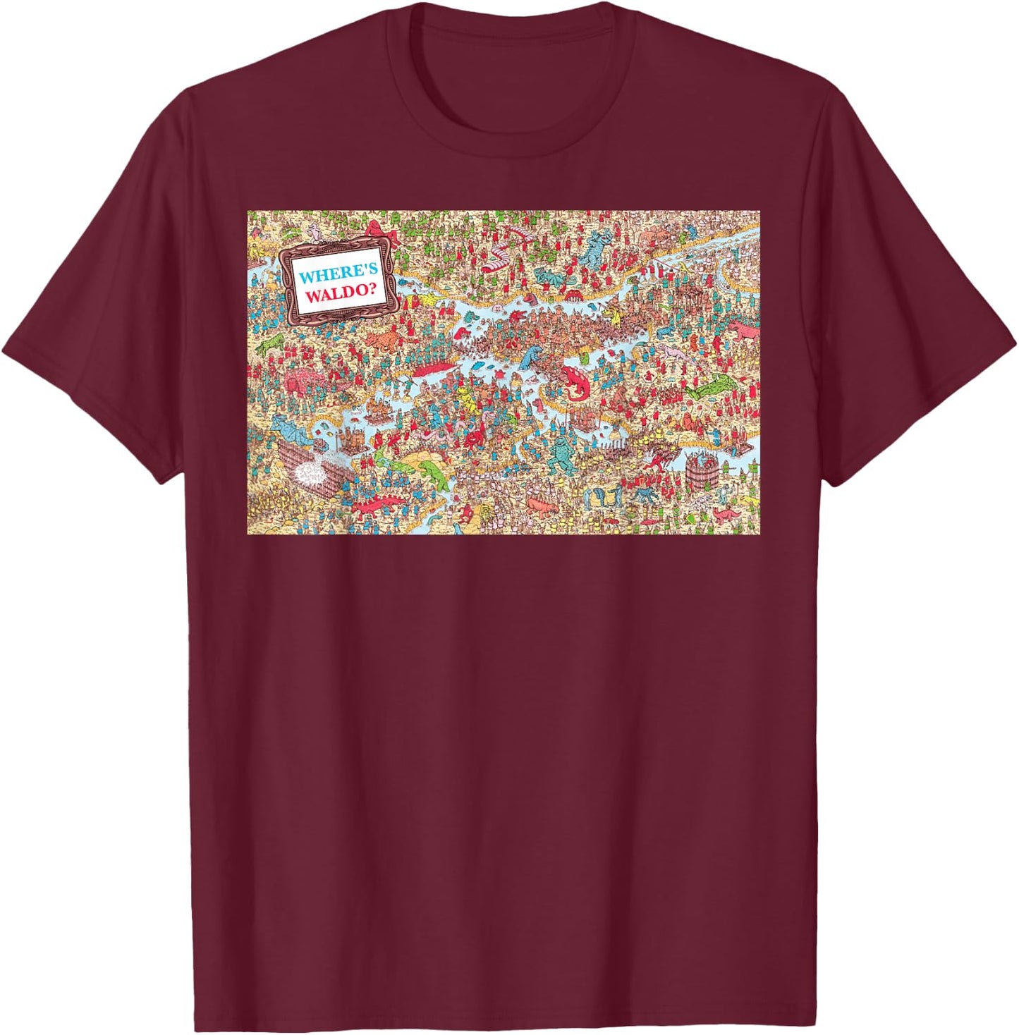 Where's Waldo Monster Master T-Shirt - T-Shirt | Maroon