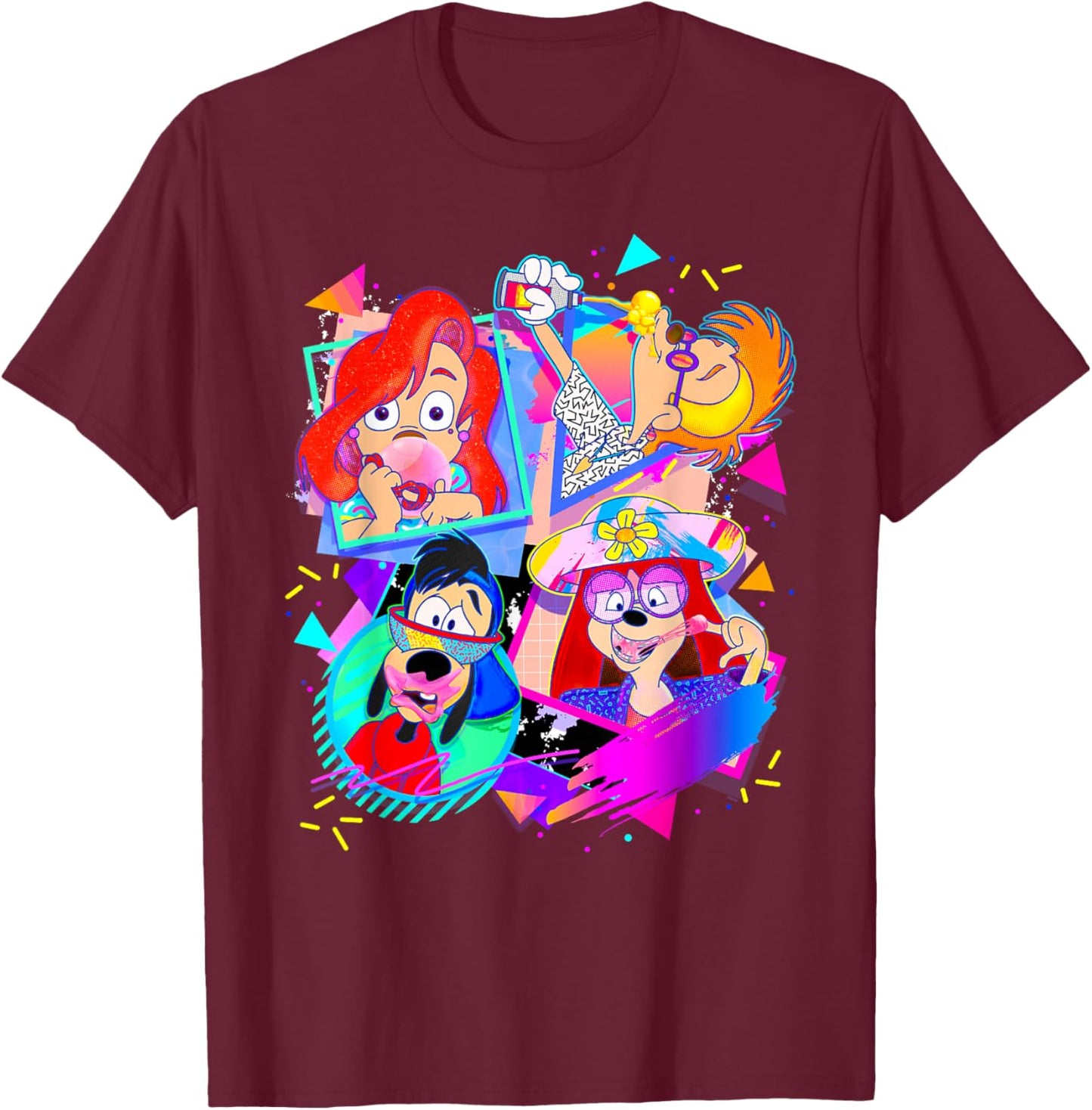 Disney A Goofy Movie Bubble Gum Retro Nineties T-Shirt - T-Shirt | Maroon