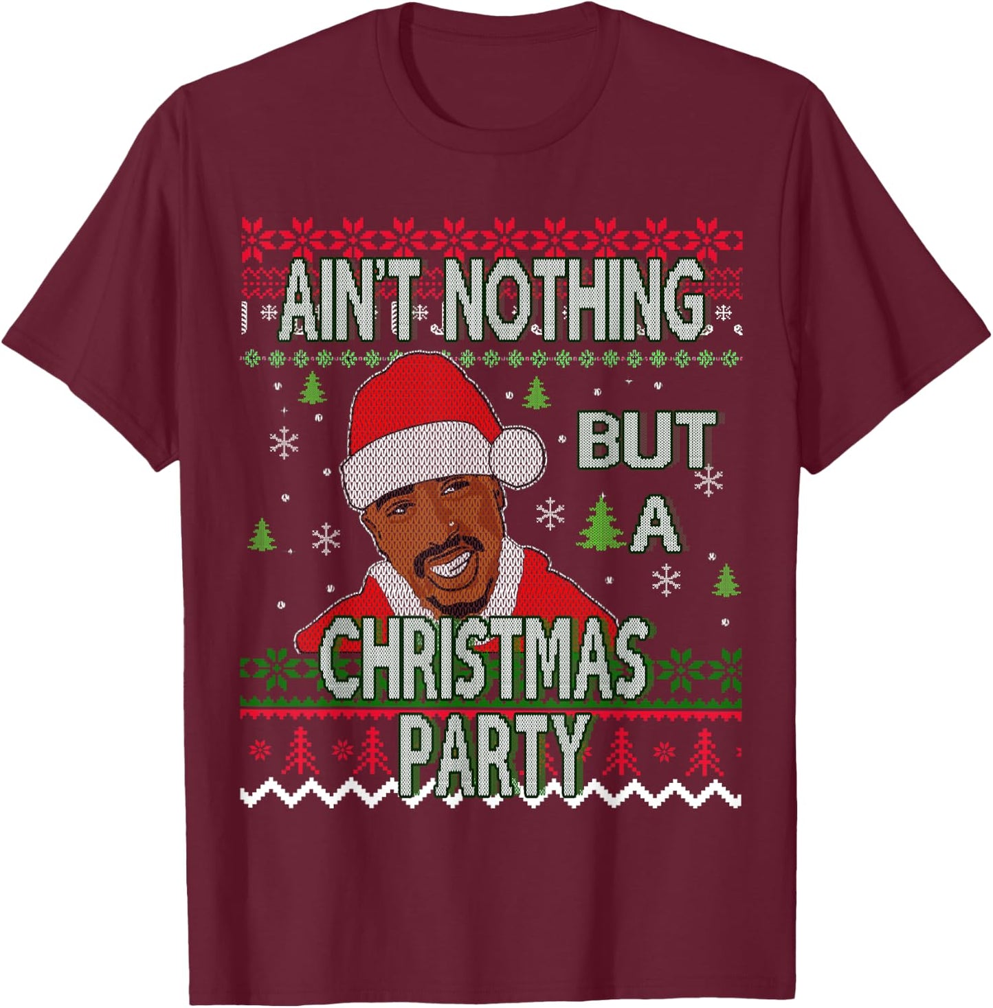 Hip Hop Christmas Party T-Shirt - T-Shirt | Maroon