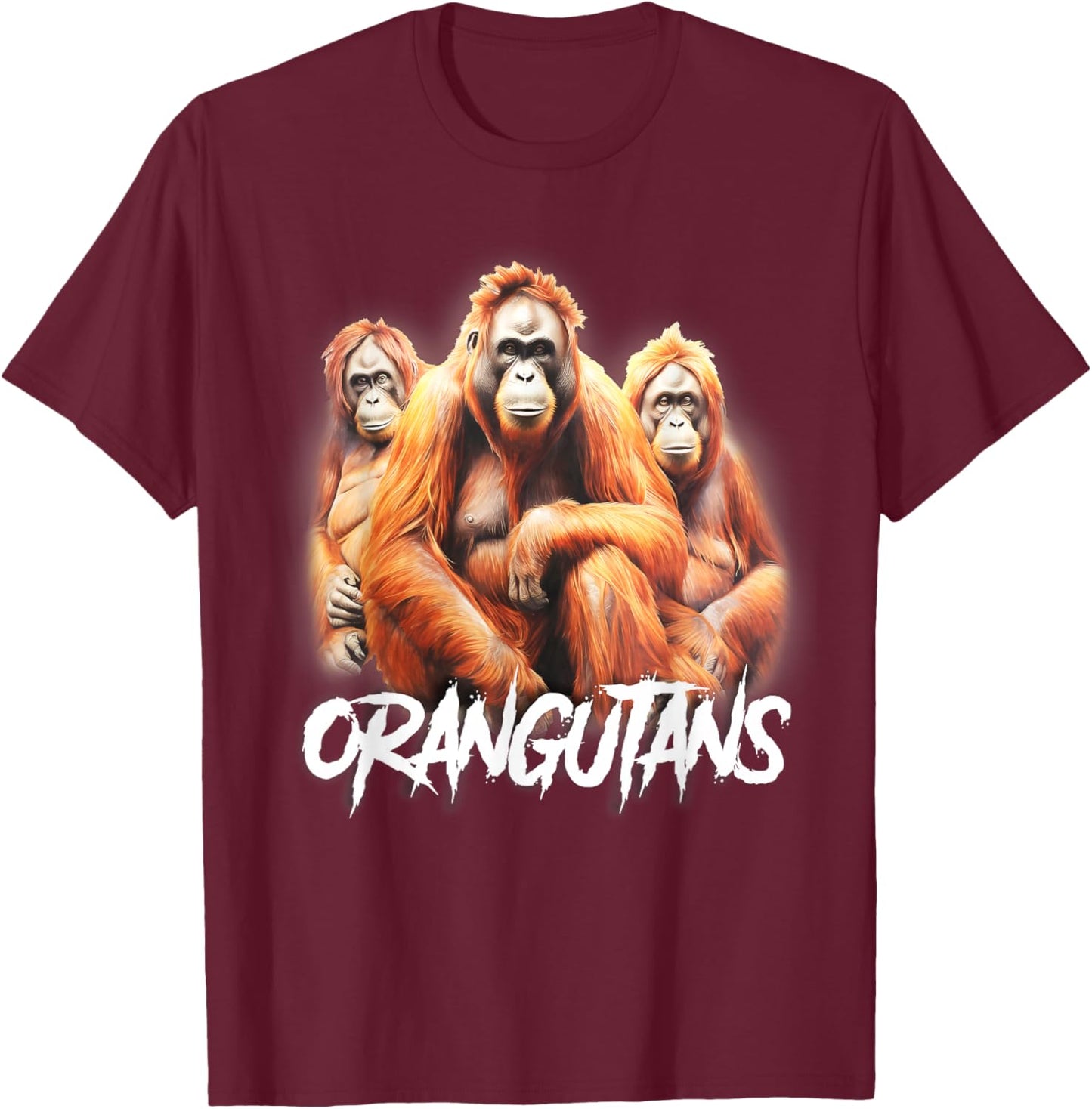 Orangutan Great Apes T-Shirt - T-Shirt | Maroon