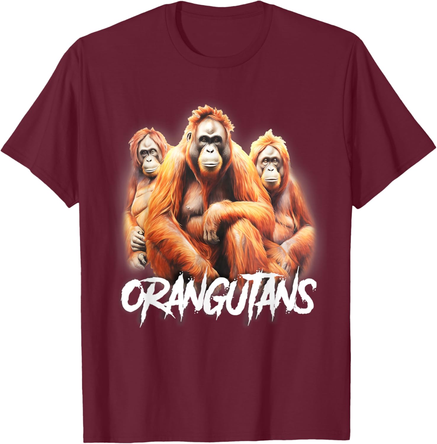 Orangutan Great Apes T-Shirt - T-Shirt | Maroon