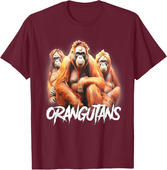 Orangutan Great Apes T-Shirt - T-Shirt | Maroon