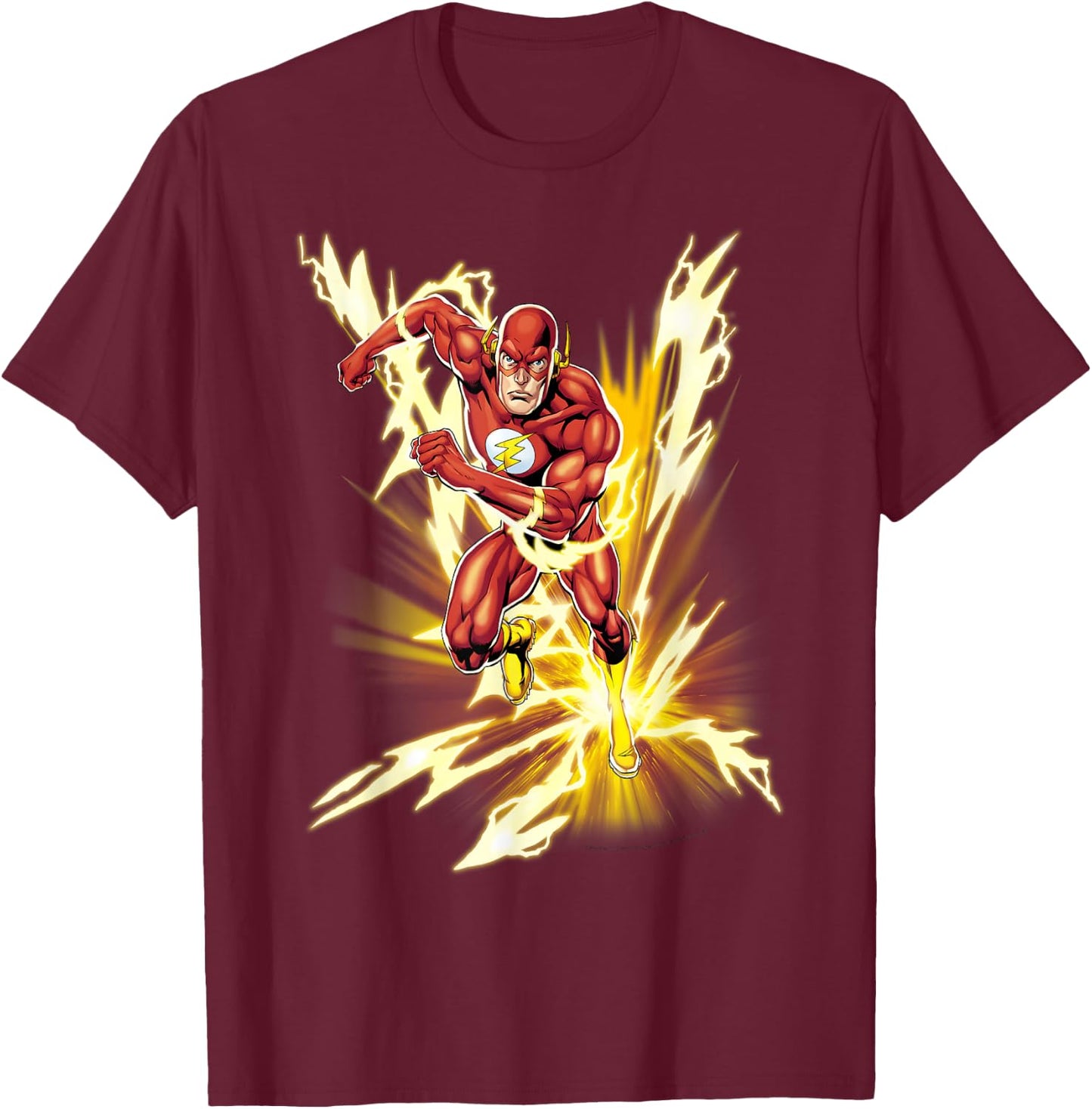 DC Comics The Flash Lightning Speed T-Shirt - T-Shirt | Maroon