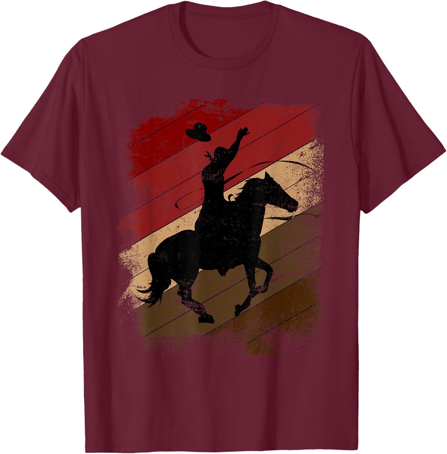 Rodeo Horse Riding Line Dance Farmer Gift Western Cowboy T-Shirt - T-Shirt | Maroon
