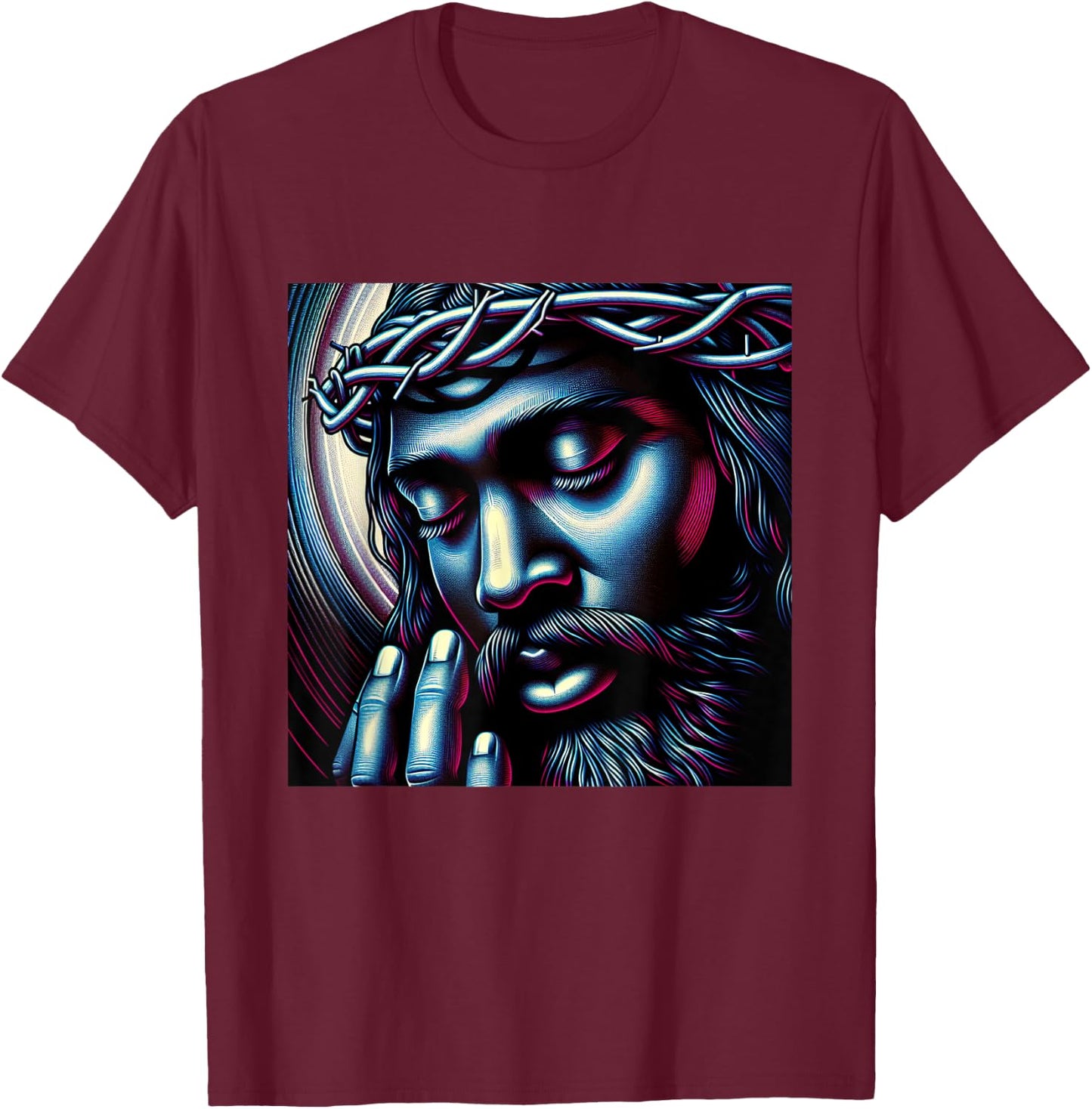 Black Jesus African American Religious Shirt T-Shirt - T-Shirt | Maroon