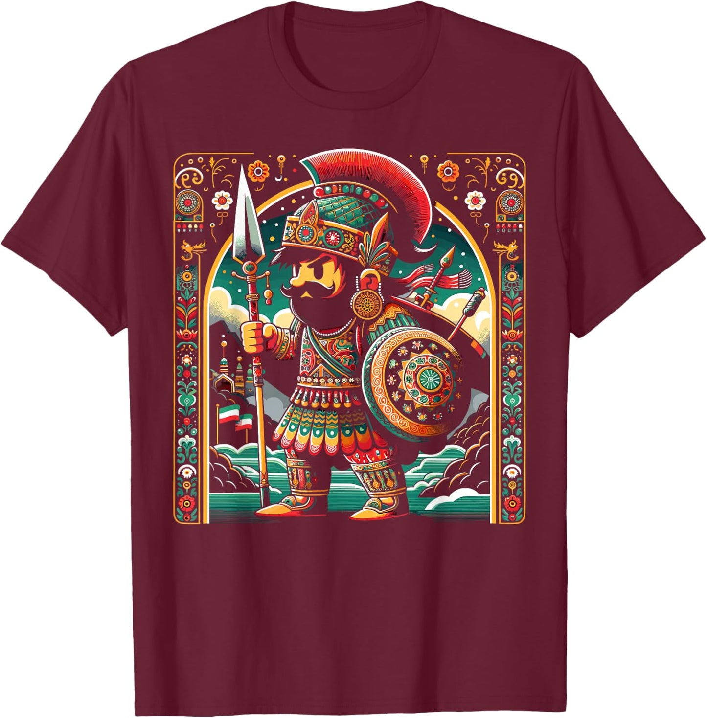 Persian Immortal Achaemenid Empire Persian Warrior T-Shirt - T-Shirt | Maroon