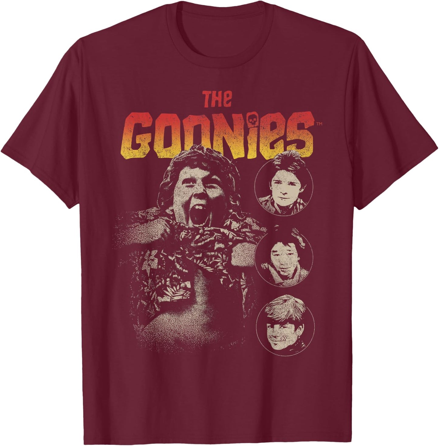 The Goonies Cast Poster T-Shirt - T-Shirt | Maroon