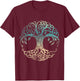 Yggdrasil Tree Of Life, Norse Viking Symbol Worn Color T-Shirt - T-Shirt | Maroon