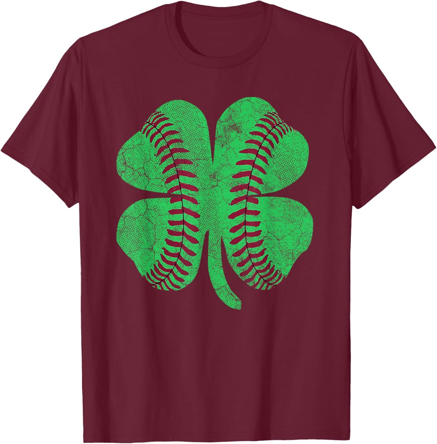 St Patricks Day Shamrock Baseball Saint Paddy's T-Shirt - T-Shirt | Maroon