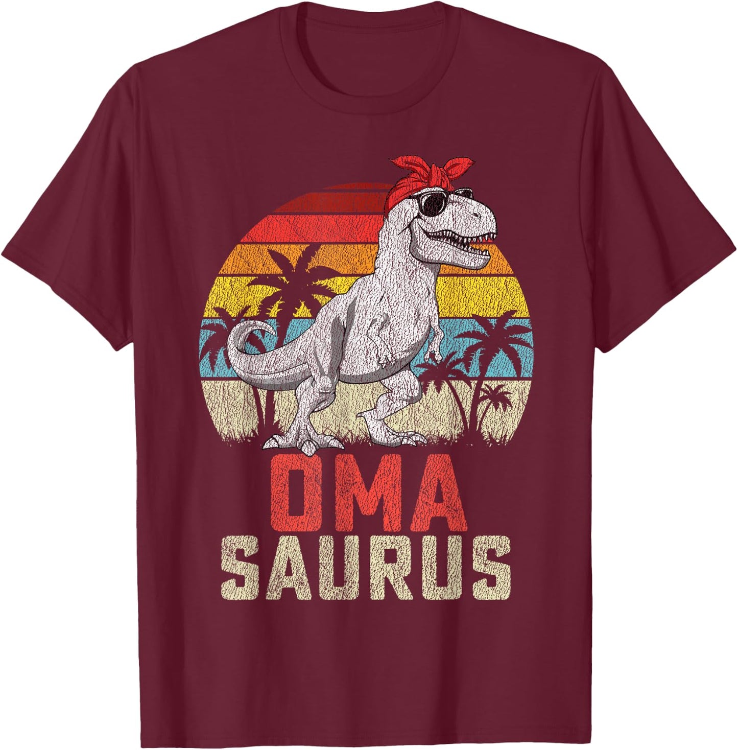 Omasaurus T rex Dinosaur Oma Saurus Mother's Family T-Shirt - T-Shirt | Maroon