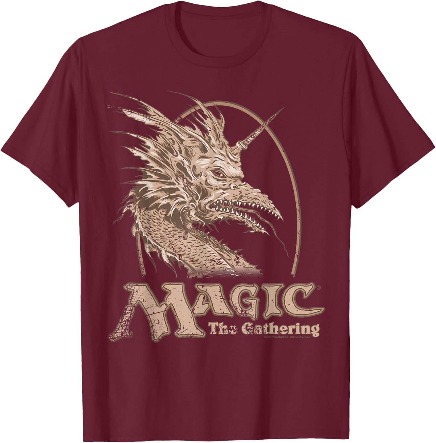 Magic: The Gathering Retro Dragon Logo T-Shirt - T-Shirt | Maroon