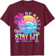 Summer Beach Be Salty Stay Lit Matthew 5:13-14 T-Shirt - T-Shirt | Maroon
