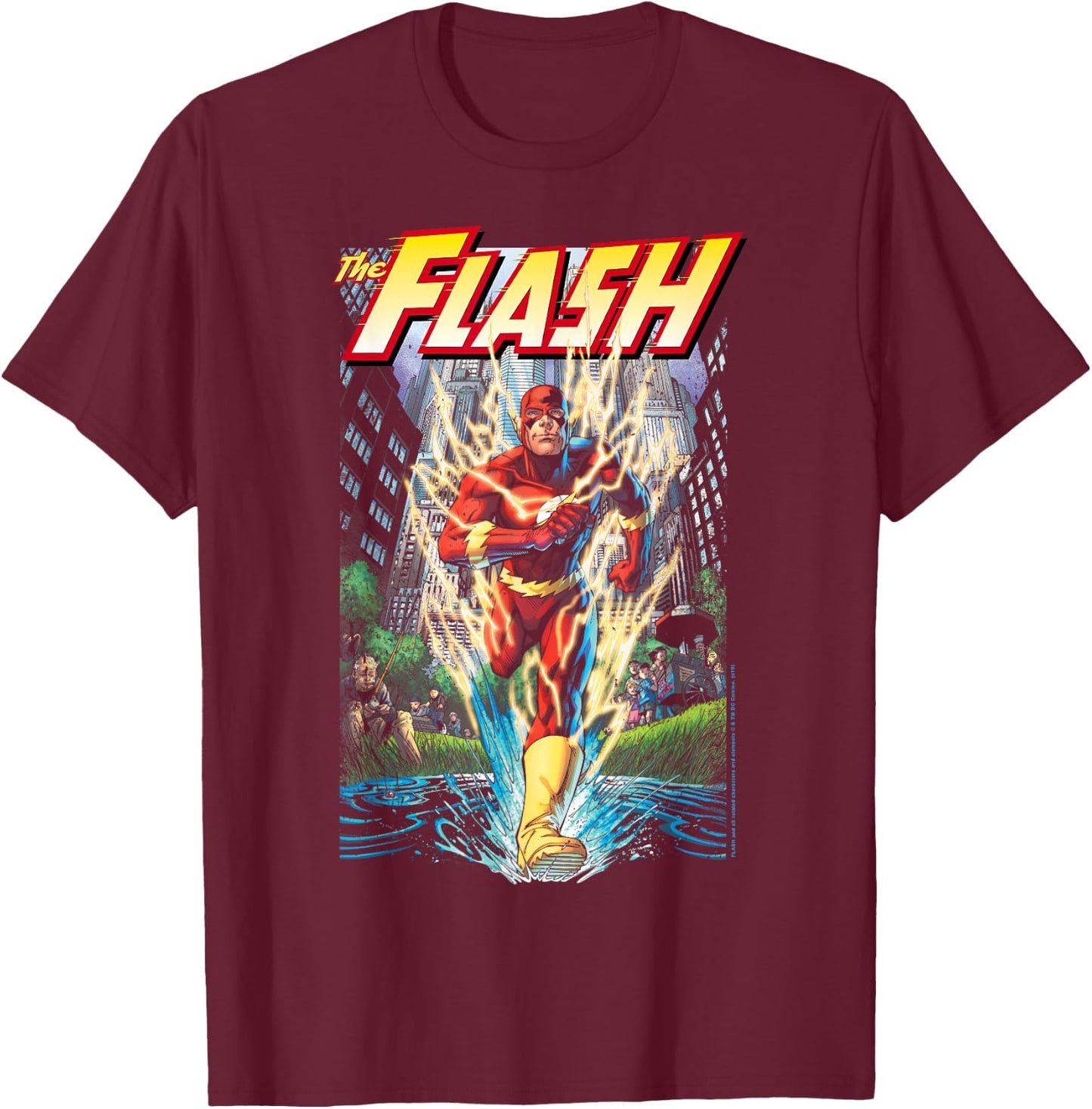 DC Comics The Flash Modern Comic Cover T-Shirt - T-Shirt | Maroon