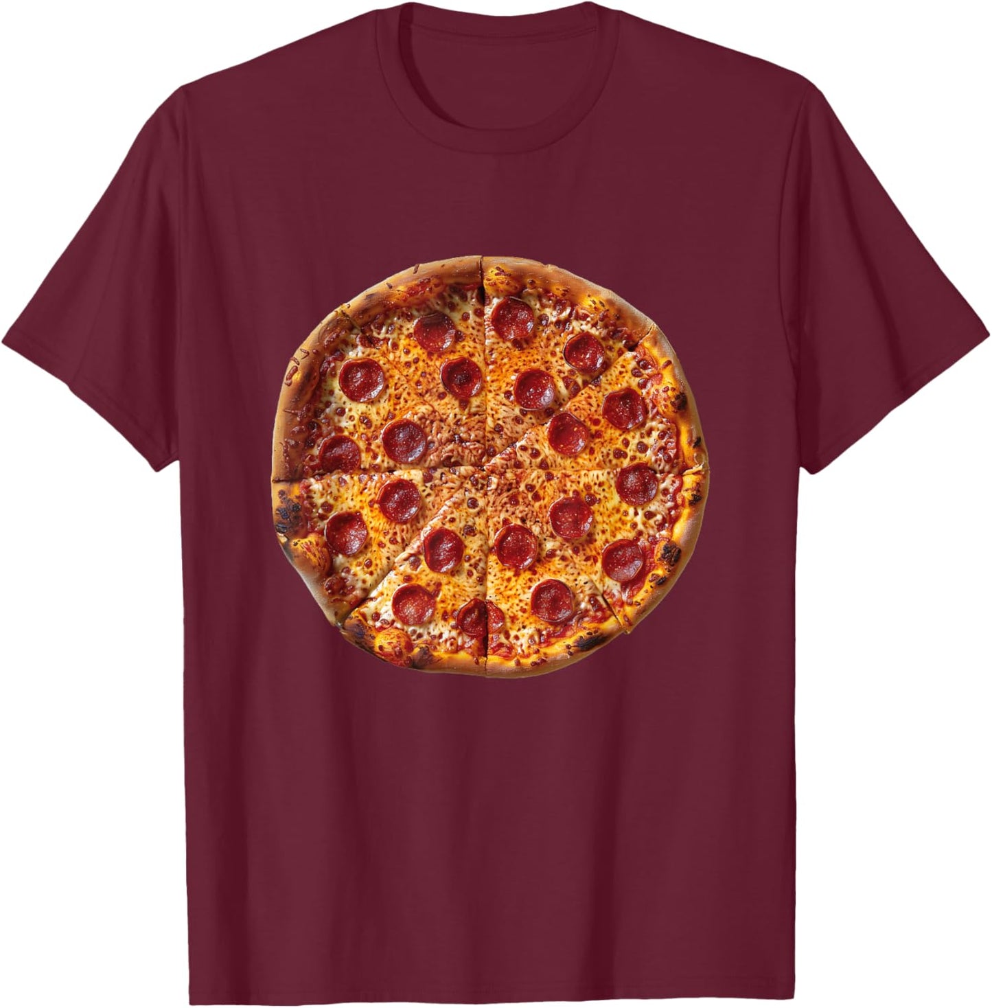 Funny Pizza Graphic T-Shirt - T-Shirt | Maroon