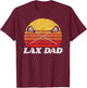 Lax Dad Vintage X Crossed Lacrosse Sticks 80s Sunset Retro T-Shirt - T-Shirt | Maroon