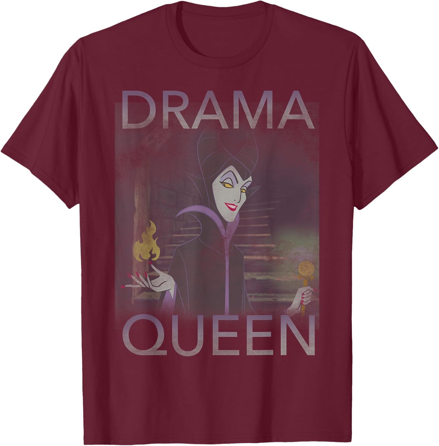 Disney Villains Maleficent Drama Queen Portrait T-Shirt - T-Shirt | Maroon