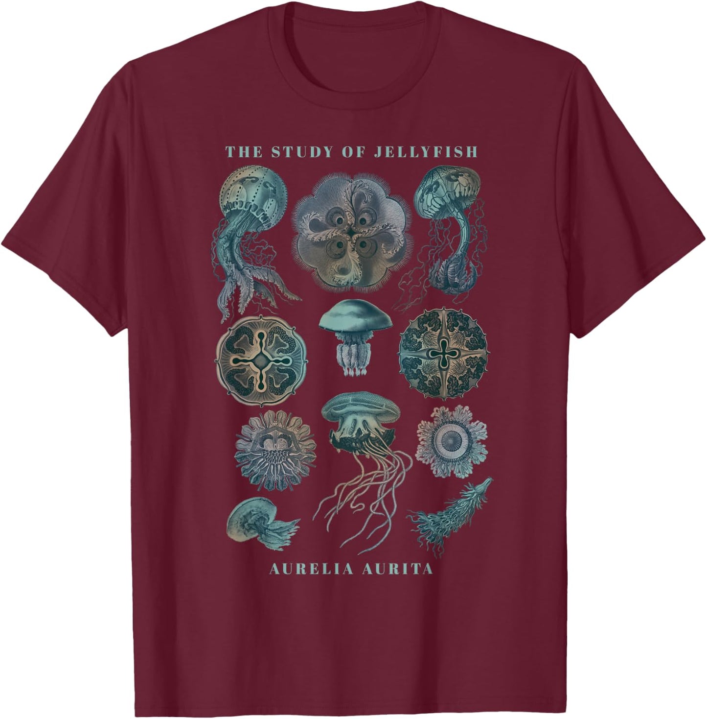 Earth Day The Study of Jellyfish T-Shirt - T-Shirt | Maroon