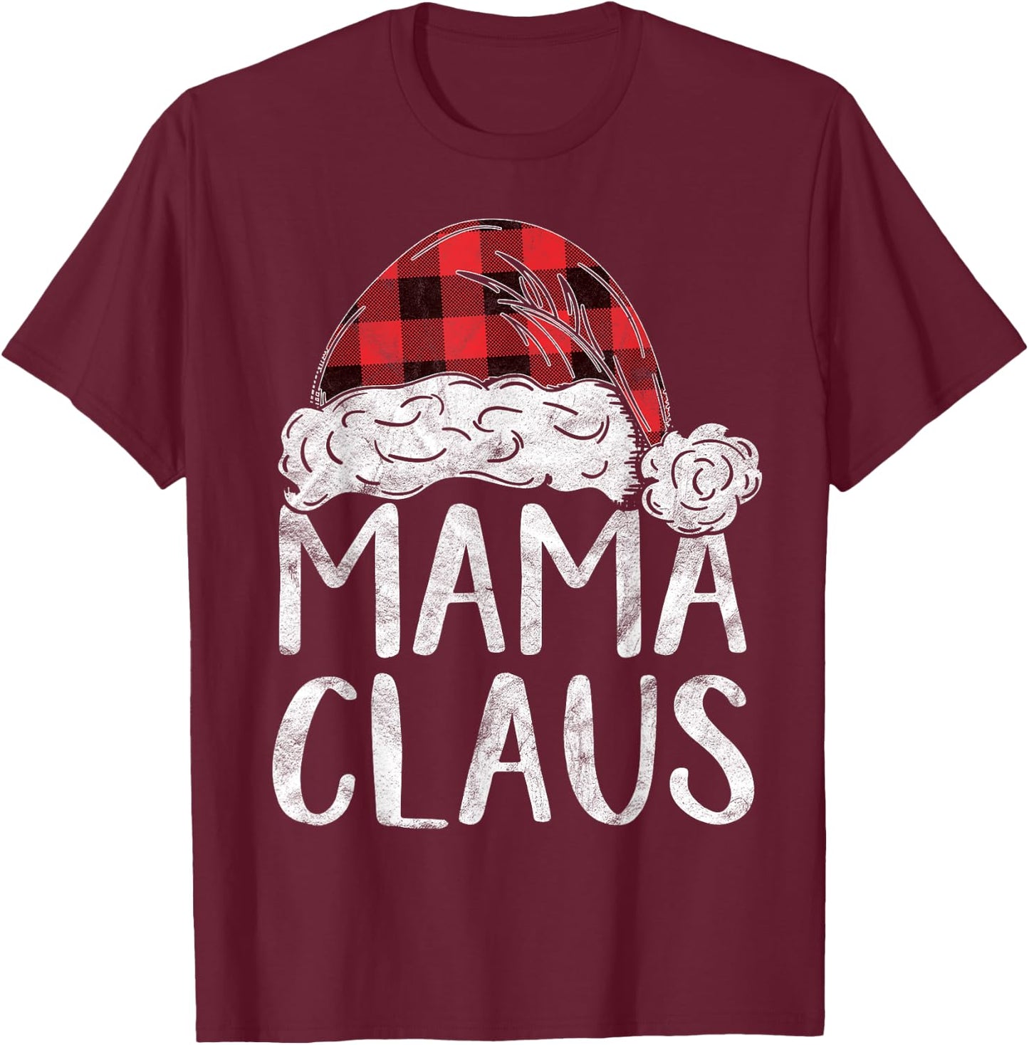 Mama Claus Christmas Costume Gift Santa Matching Family Xmas T-Shirt - T-Shirt | Maroon
