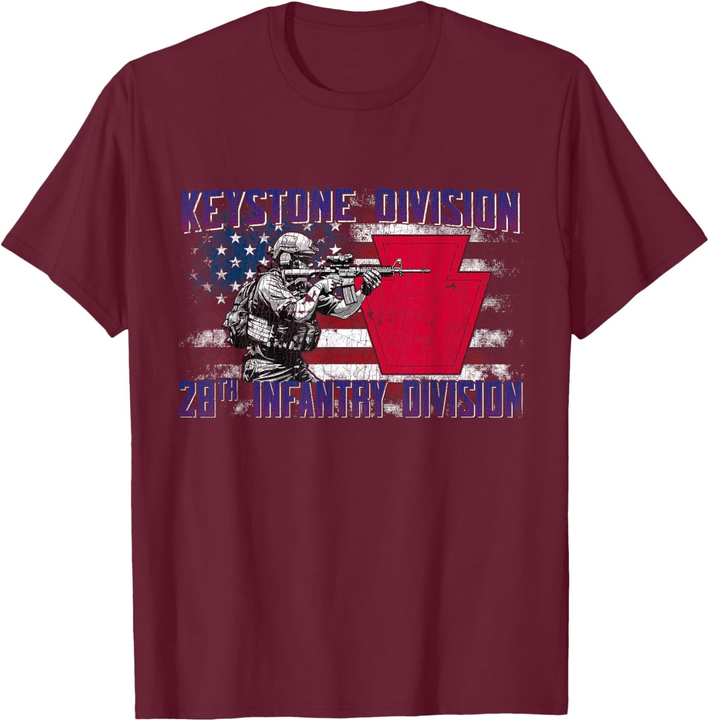 28th Infantry Division 28th ID Keystone Division Gifts T-Shirt - T-Shirt | Maroon