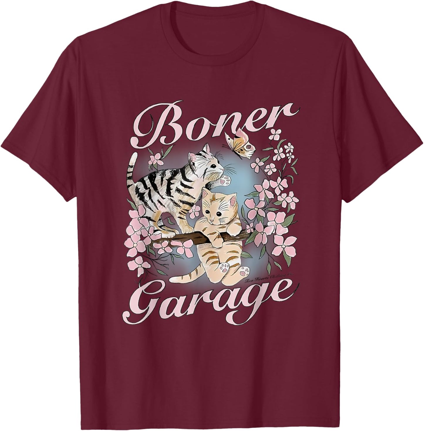 New Funny Kitty Boner Garage Funny Women T-Shirt - T-Shirt | Maroon
