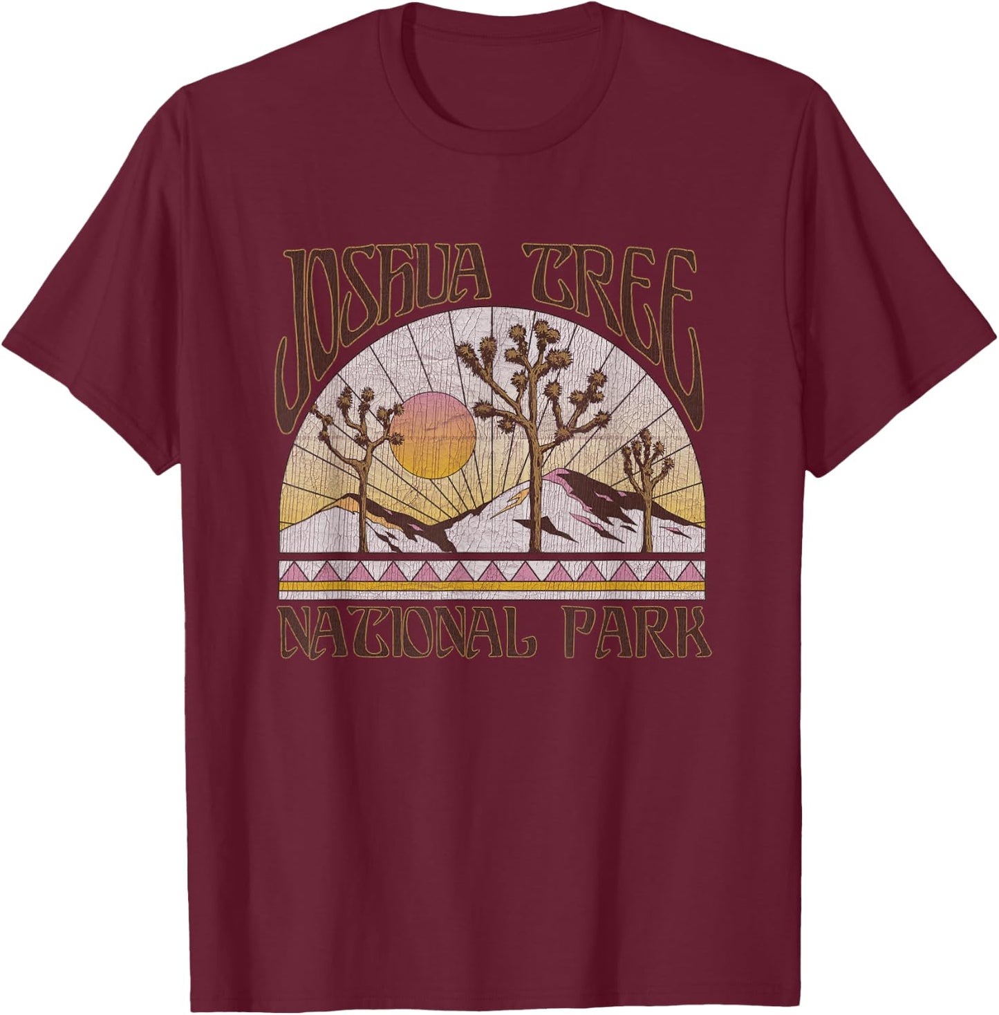 Vintage Joshua Tree National Park Retro Outdoor Camping Hike Small T-Shirt - T-Shirt | Maroon