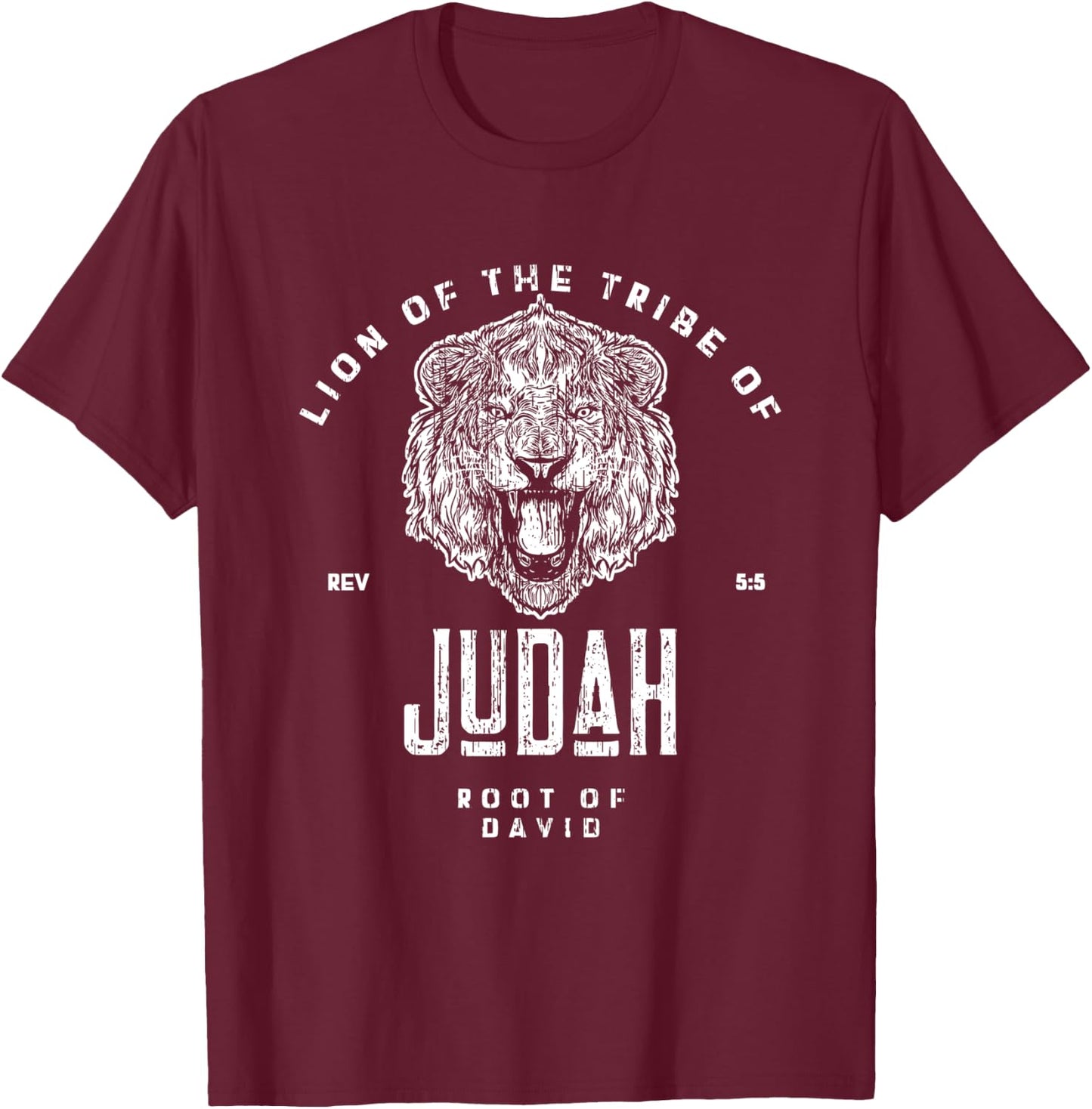 Lion of the Tribe of Judah - 3 T-Shirt - T-Shirt | Maroon
