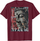 Hip Hop Retro Vintage Edgy Y2K Back Print Streetwear Buddha T-Shirt - T-Shirt | Maroon