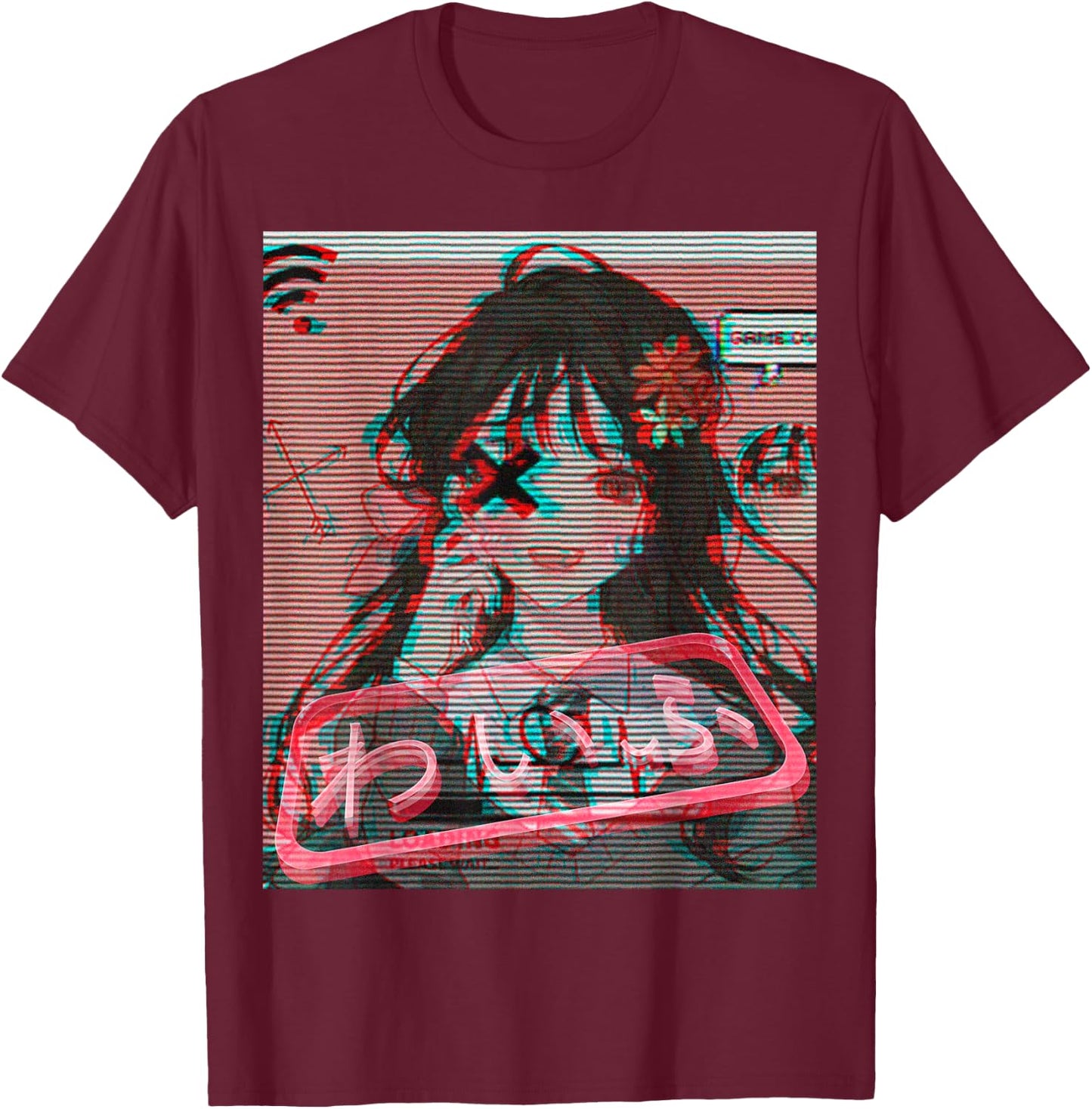 Aesthetic Vaporwave Japanese Futurism Anime Retro Hentai T-Shirt - T-Shirt | Maroon