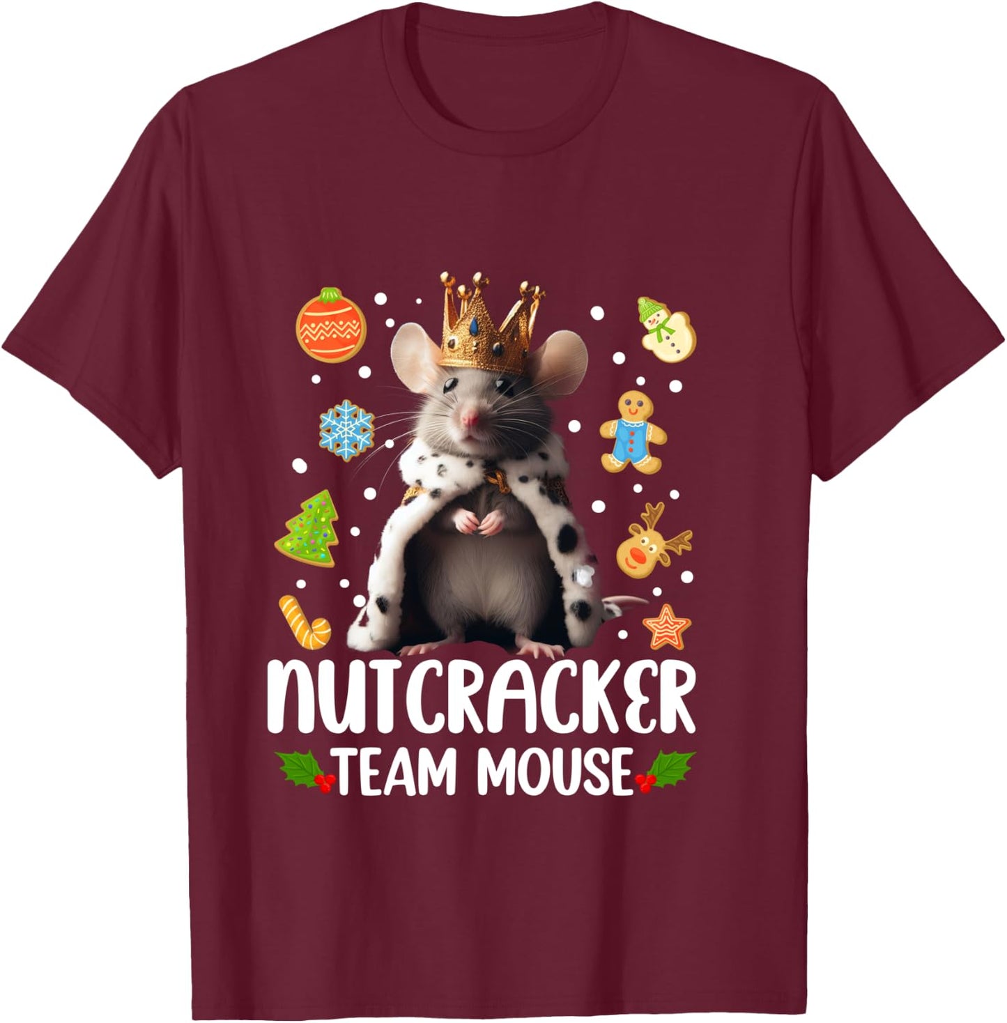 Team Mouse Nutcracker Shirt Christmas Dance Funny Soldier T-Shirt - T-Shirt | Maroon