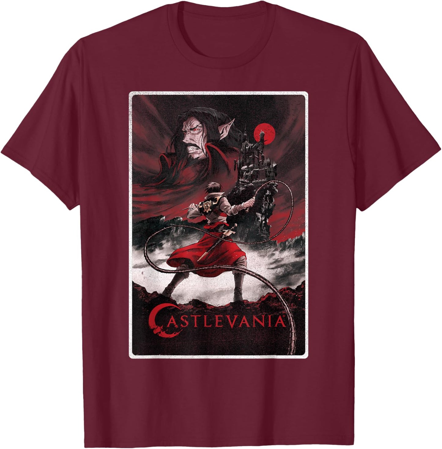 Netflix Castlevania Poster T-Shirt - T-Shirt | Maroon