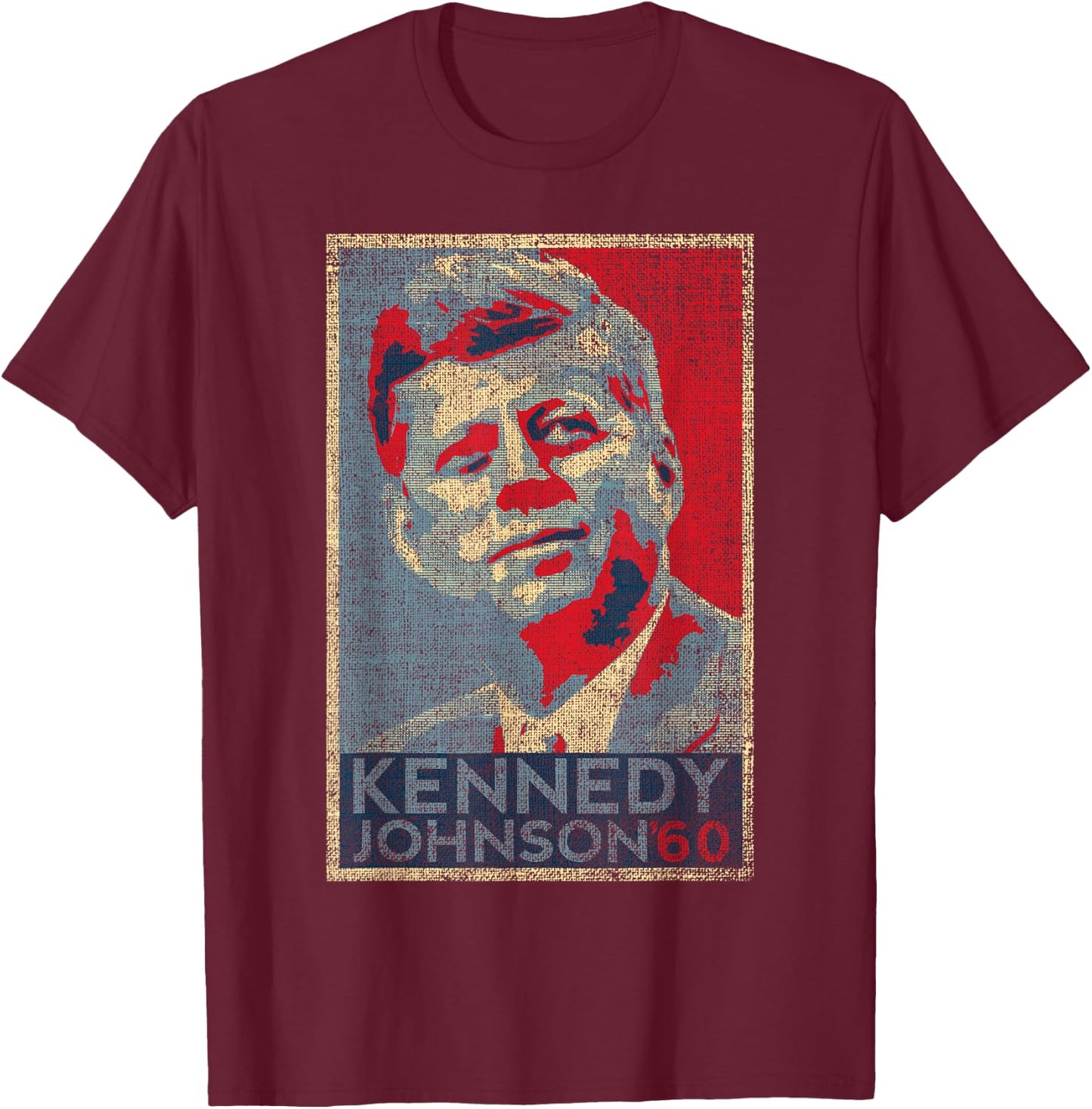 Kennedy Johnson 1960 Retro Campaign 4th of July President T-Shirt - T-Shirt | Maroon
