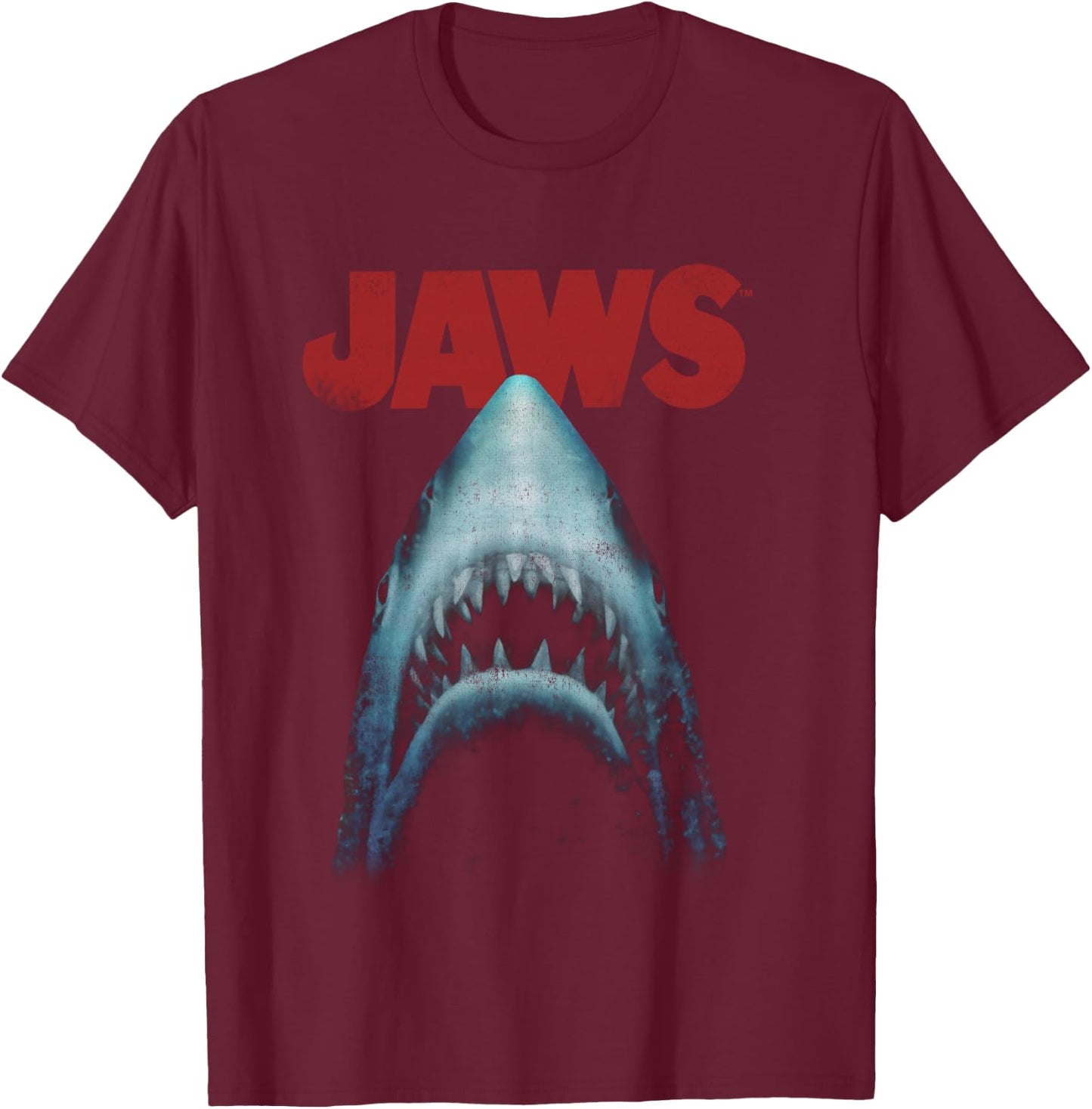 Jaws Classic Movie Poster Close-Up T-Shirt - T-Shirt | Maroon