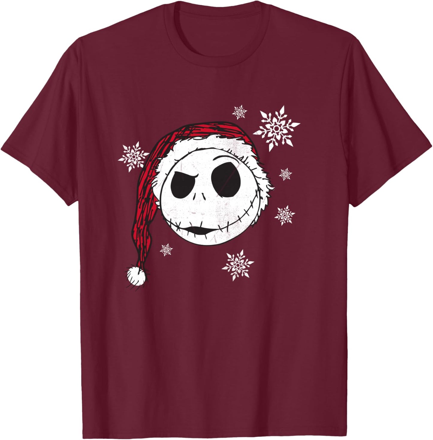 Disney - Nightmare Before Christmas Snowflake Holiday T-Shirt - T-Shirt | Maroon