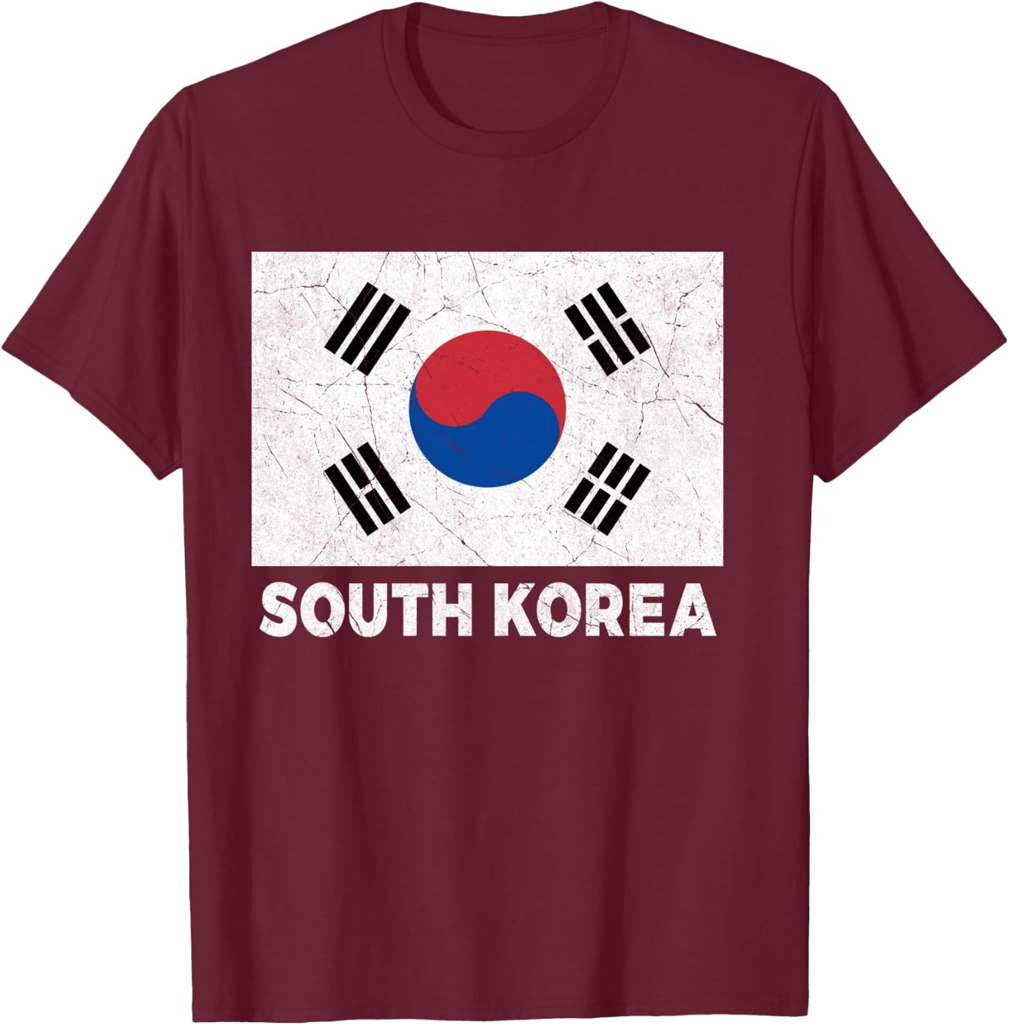 South Korean Flag South Korea Women Men Boys Girls Kids Bday T-Shirt - T-Shirt | Maroon