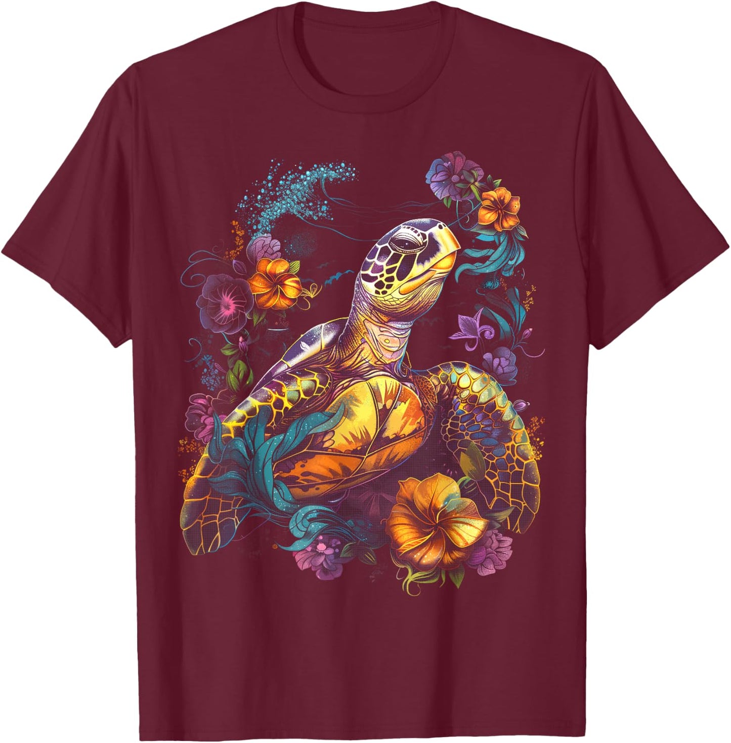 Sea Turtle Beach Lover Ocean Animal Graphic Novelty T-Shirt - T-Shirt | Maroon