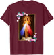 Divine Mercy Jesus Christ, Sacred Heart of Jesus Gift T-Shirt - T-Shirt | Maroon