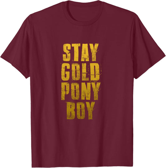 Stay Gold Ponyboy Classic 80s T-Shirt - T-Shirt | Maroon