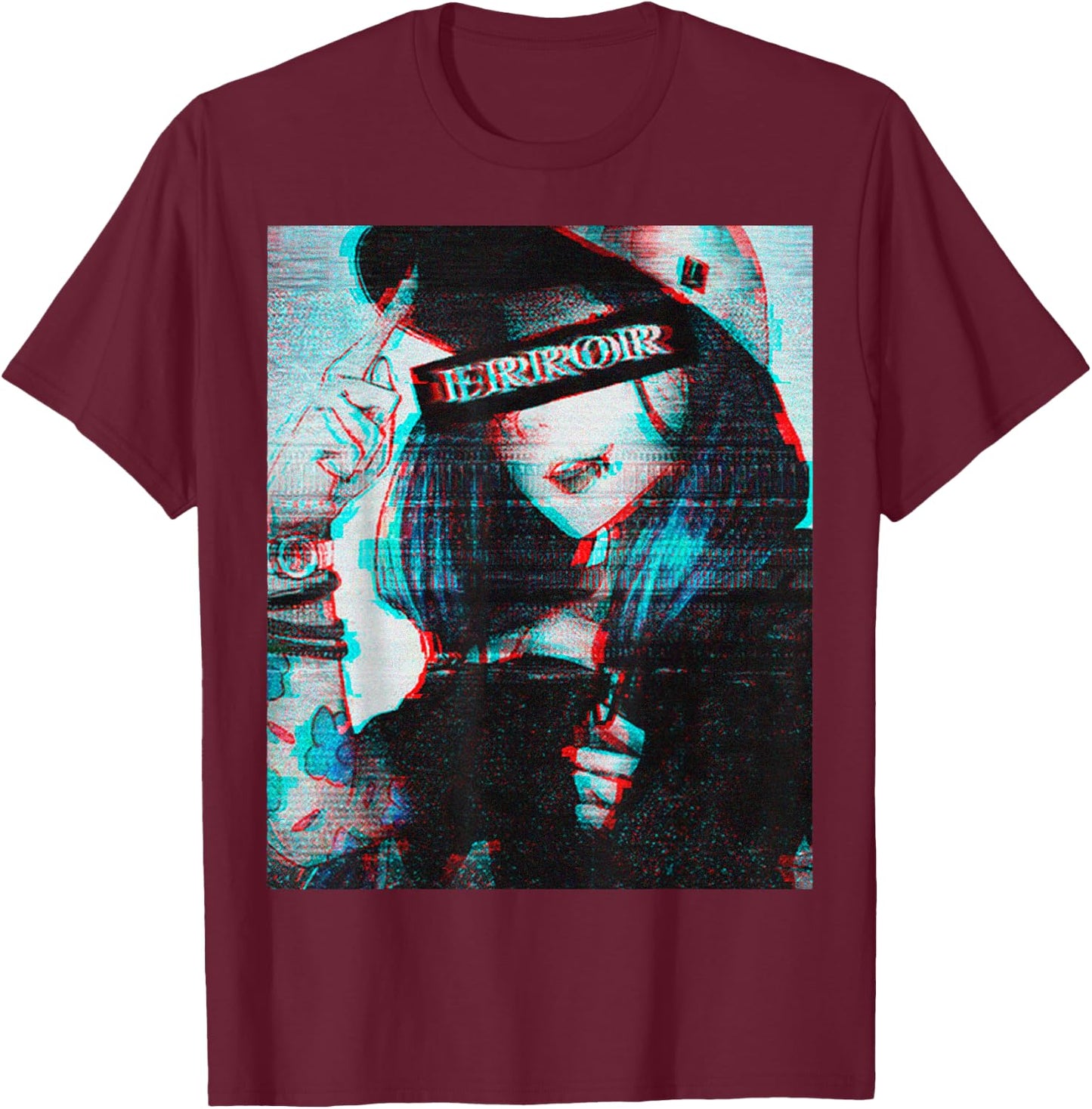 Sad Boys Girls Japanese Retro 80s 90s Futurism Anime Retro Hentai T-Shirt - T-Shirt | Maroon