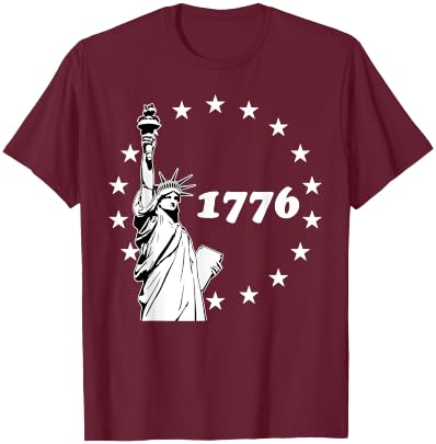 1776 Statue Of Liberty Betsy Ross American Patriotic Gift Kids Men T-Shirt - T-Shirt | Maroon