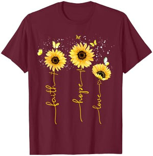 Faith Hope Love Shirts T-Shirt - T-Shirt | Maroon