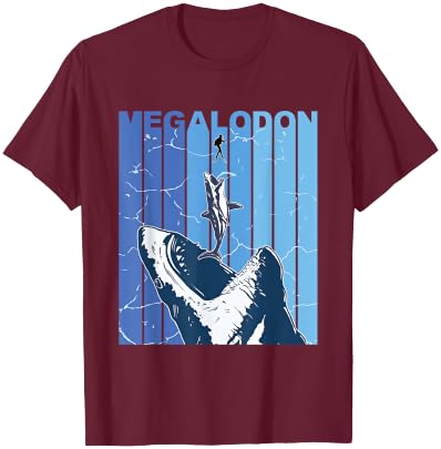 Megalodon White Shark - Giant Shark - Shark Lover Diver T-Shirt - T-Shirt | Maroon