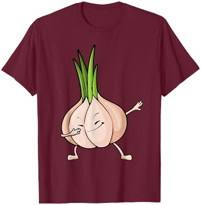 Cute Garlic Design Women Plant Food Garlic Lover T-Shirt - T-Shirt | Maroon