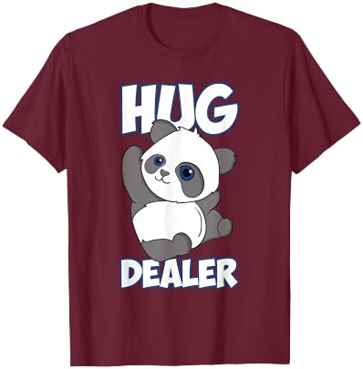 Funny Panda Free Hugs Hug Dealer Panda Hug T-Shirt - T-Shirt | Maroon