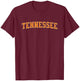 Original Vintage Tennessee Distressed Collegiate Design Text - -Adults, Kids - Black - Short Sleeve - Small - - Regular Fit - Retro - Distressed Design, Retro Style T-Shirt - T-Shirt | Maroon