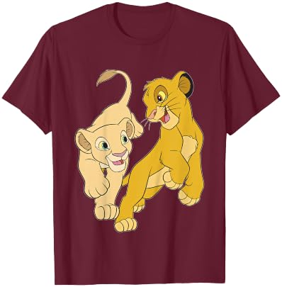 Disney Lion King Simba And Nala Playful Portrait T-Shirt - T-Shirt | Maroon