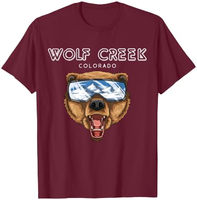 Wolf Creek Colorado - USA Grizzly Ski Gift T-Shirt - T-Shirt | Maroon